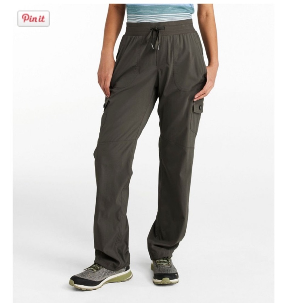 LL Bean Large Petite Vista Camp Pants Gray NWT